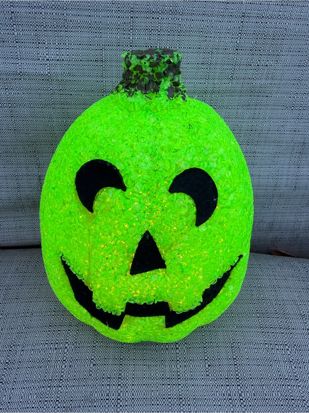 Neon Green Jack-O'-Lantern Decorative Pumpkin